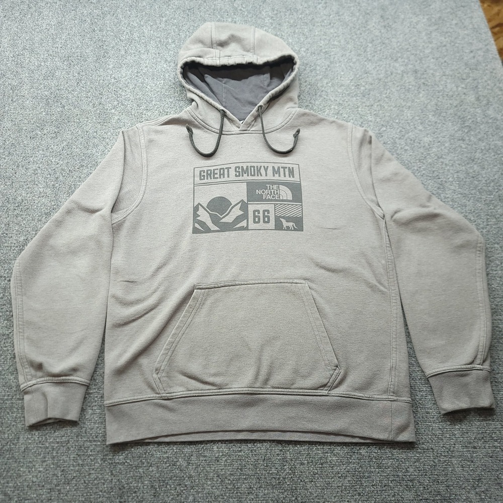 The North Face Mens Great Smoky Mountains Graphic Hoodie Gray Size Medium